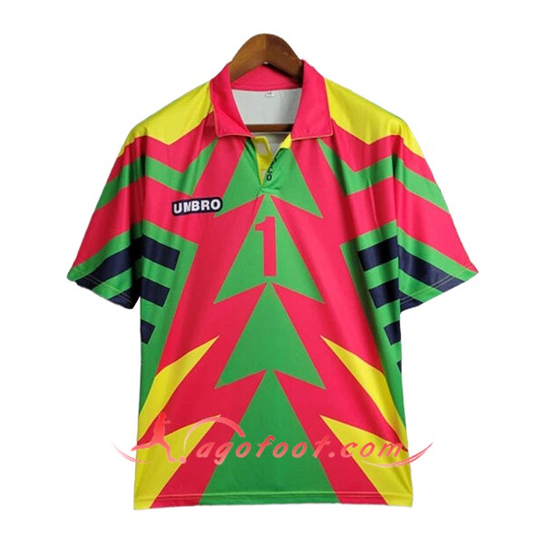 Maillot de Foot Mexique Retro Gardien De But Vert/Rouge 1998
