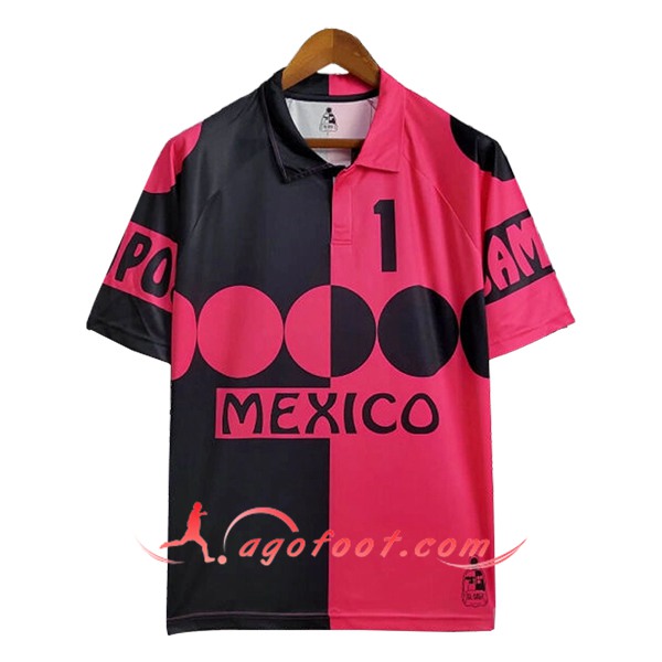 Maillot de Foot Mexique Retro Gardien De But Noir/Rose 1998