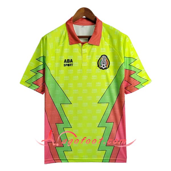 Maillot de Foot Mexique Retro Gardien De But Vert/Bleu
