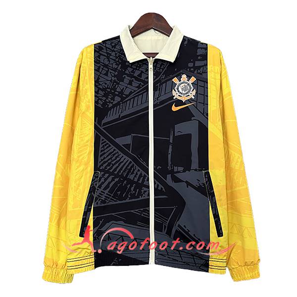 Coupe-Vent Corinthians Noir/Jaune 2024/2025