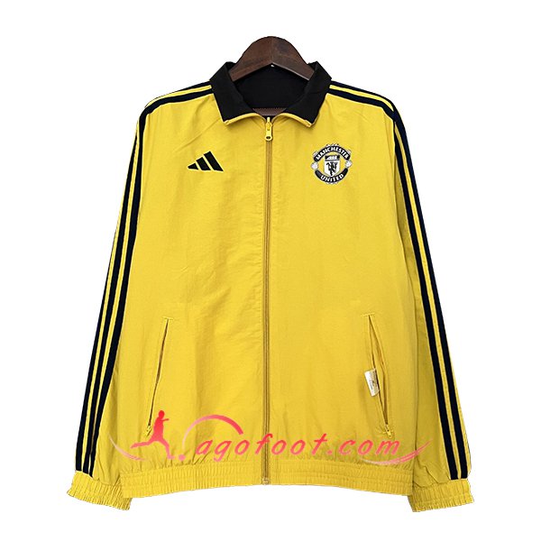 Coupe-Vent Manchester United Jaune/Noir 2024/2025