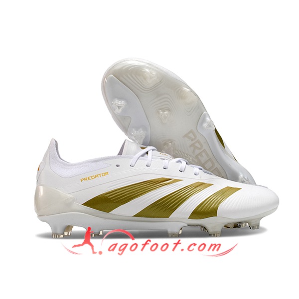 Adidas Chaussures de Foot Predator Elite FG Blanc/Jaune -02