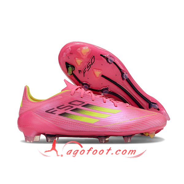 Adidas Chaussures de Foot F50 ELITE FG Rose/Vert