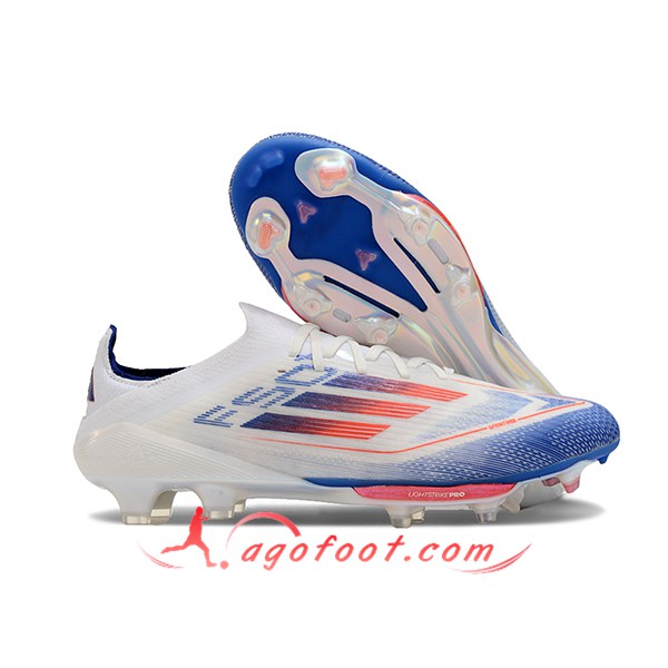 Adidas Chaussures de Foot F50+.1 FG Blanc/Bleu/Orange