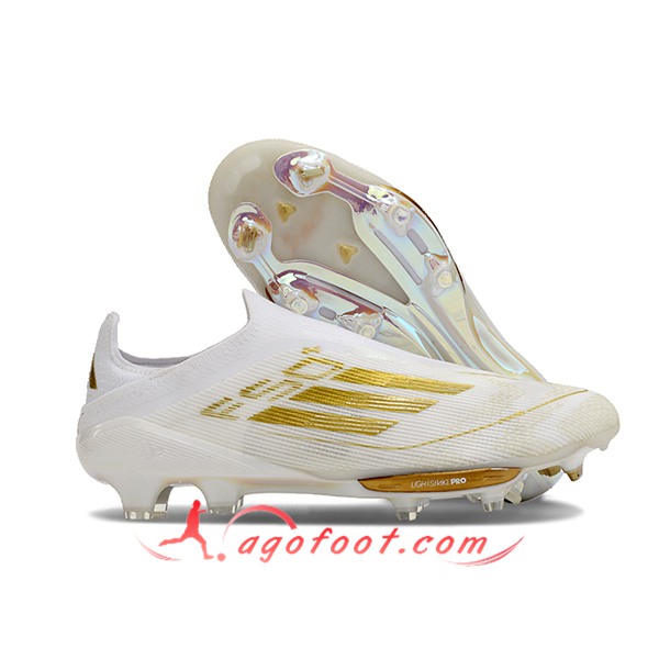 Adidas Chaussures de Foot F50+ FG Blanc/Jaune