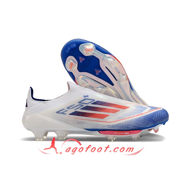 Adidas Chaussures de Foot F50+ FG Blanc/Bleu/Orange