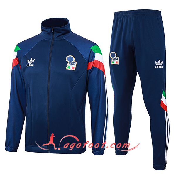 Ensemble Survetement de Foot Veste Italie Bleu Royal 2024/2025 -05
