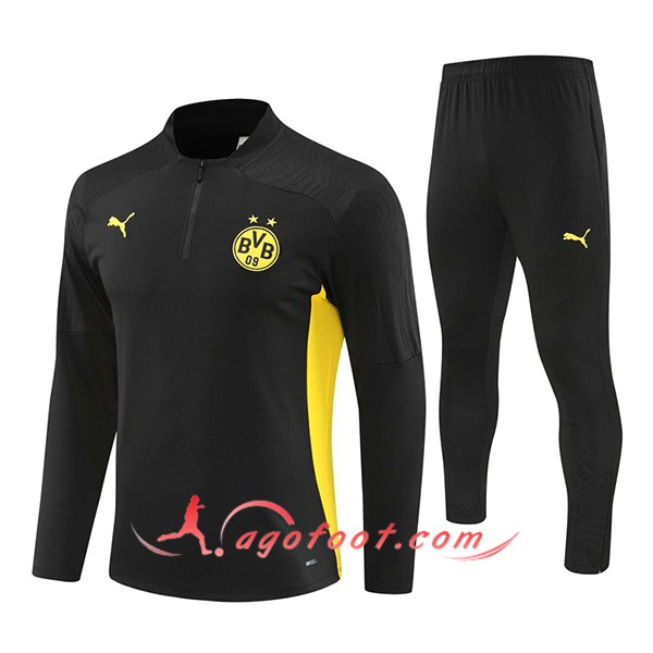 Ensemble Survetement de Foot Dortmund Noir/Jaune 2024/2025