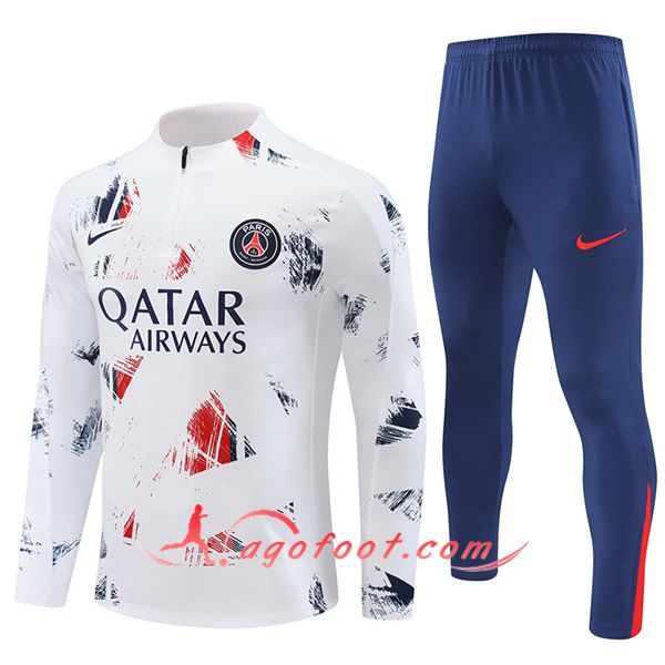 Ensemble Survetement de Foot PSG Blanc 2024/2025