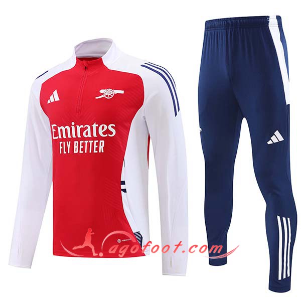 Ensemble Survetement de Foot Arsenal Rouge/Blanc 2024/2025
