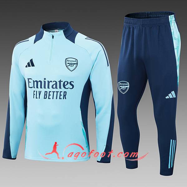 Ensemble Survetement de Foot Arsenal Enfant Bleu 2024/2025 -02