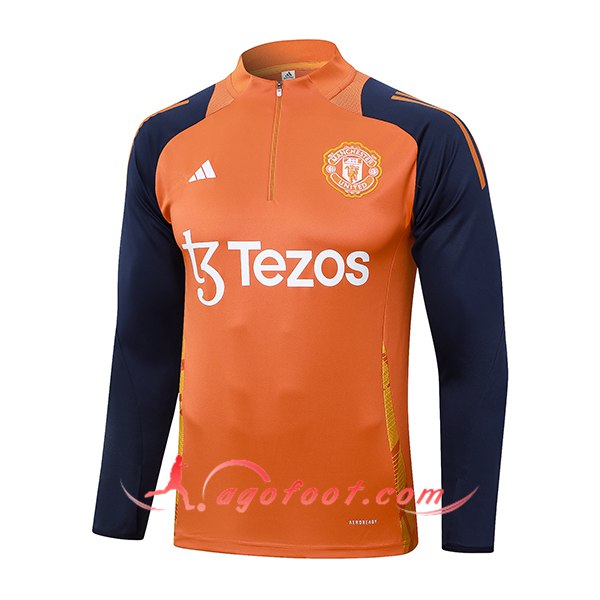 Sweatshirt Training Manchester United Orange/Bleu 2024/2025