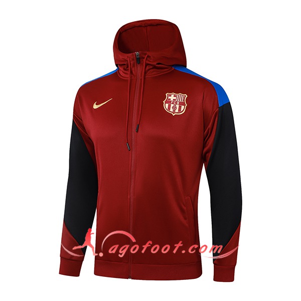 Veste A Capuche FC Barcelone Rouge/Noir 2024/2025