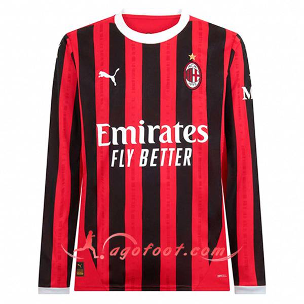 Nouveau Maillot de Foot Milan AC Manches Longues Domicile 2024/2025