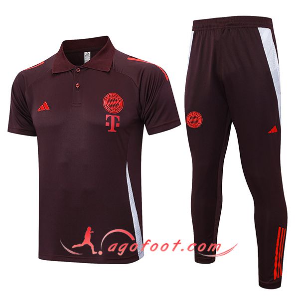 Ensemble Polo Foot Bayern Munich Brun/Rouge 2024/2025