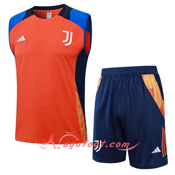 Ensemble Training Debardeur Juventus Orange/Bleu 2024/2025