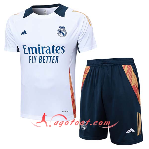 Ensemble Training T-Shirts Real Madrid Blanc/Orange 2024/2025