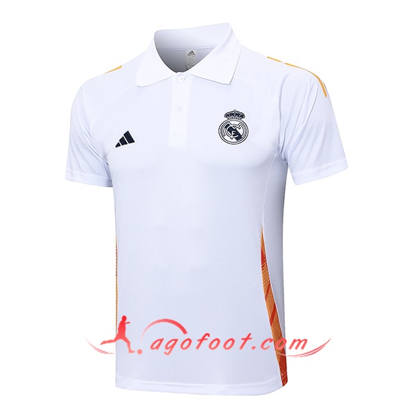 Polo Foot Real Madrid Blanc/Orange 2024/2025