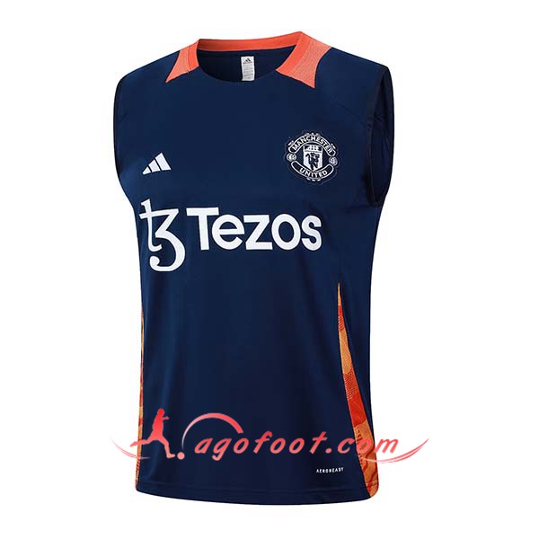 Training Debardeur Manchester United Bleu/Orange 2024/2025