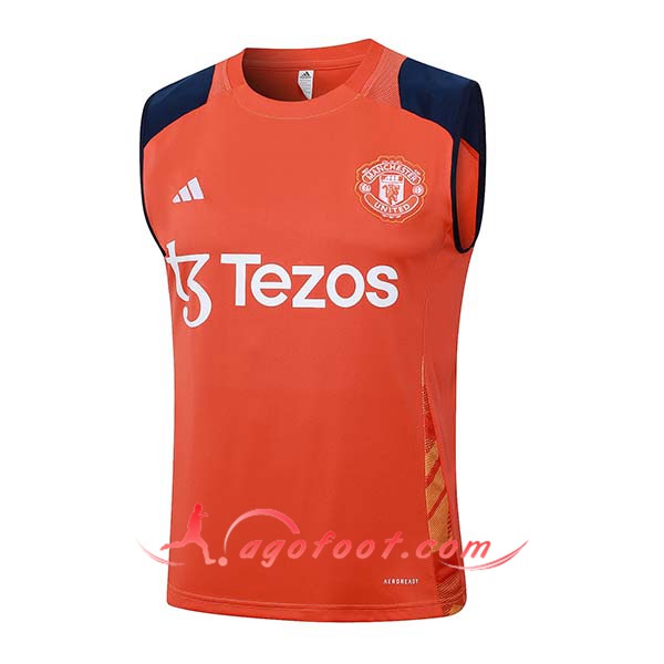 Training Debardeur Manchester United Orange/Bleu 2024/2025