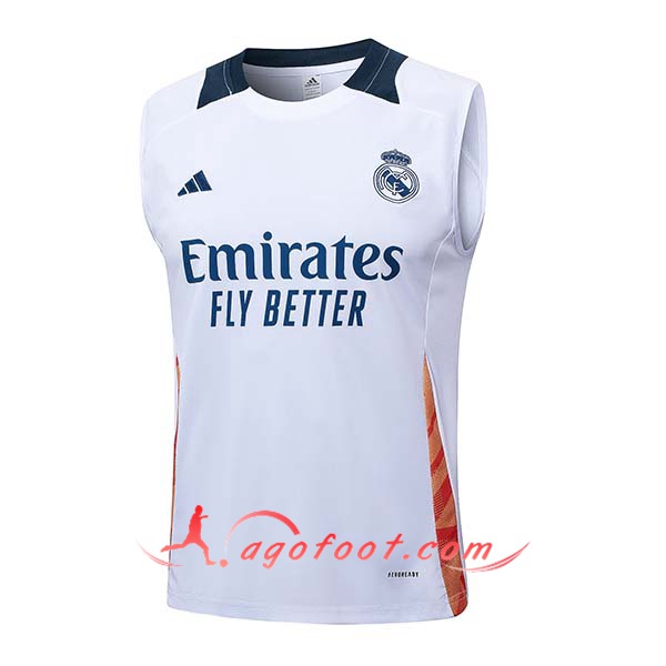 Training Debardeur Real Madrid Blanc/Orange 2024/2025