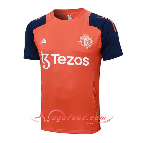 Training T-Shirts Manchester United Orange/Bleu 2024/2025
