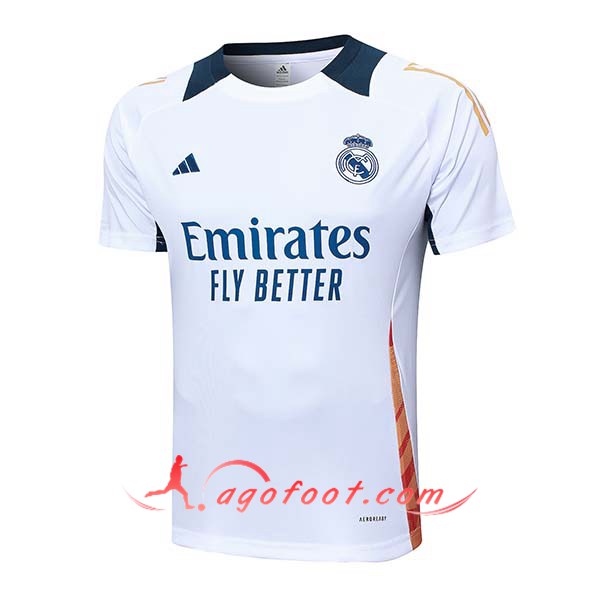 Training T-Shirts Real Madrid Blanc/Orange 2024/2025