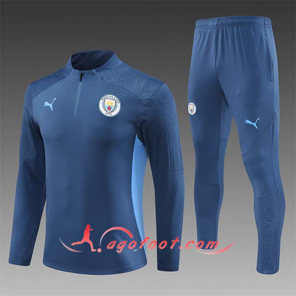 Ensemble Survetement de Foot Manchester City Enfant Bleu Royal 2024/2025