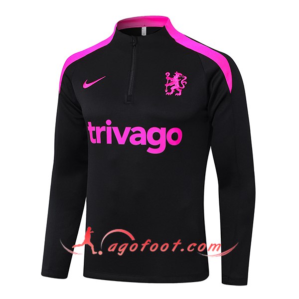 Sweatshirt Training FC Chelsea Noir/Pourpre 2024/2025