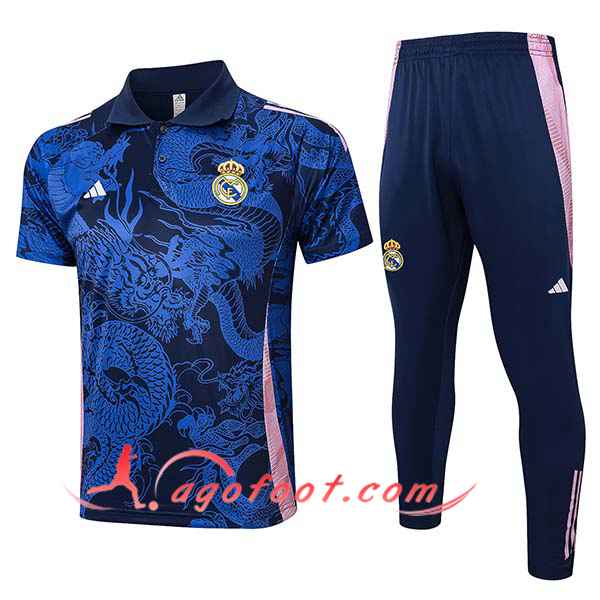 Ensemble Polo Foot Real Madrid Bleu/Rose 2024/2025