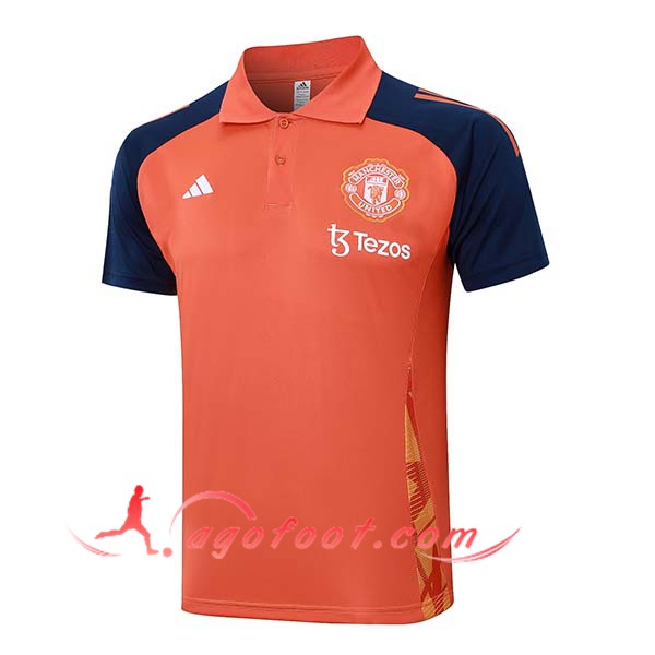 Polo Foot Manchester United Orange/Bleu 2024/2025