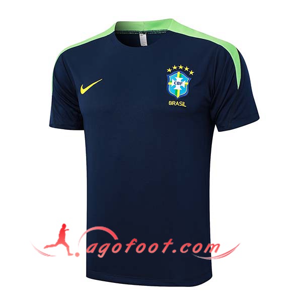 Training T-Shirts Brésil Bleu/Vert 2024/2025