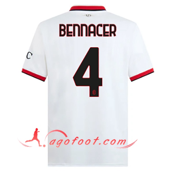 Maillot de Foot Milan AC (BENNACER #4) 2024/2025 Exterieur