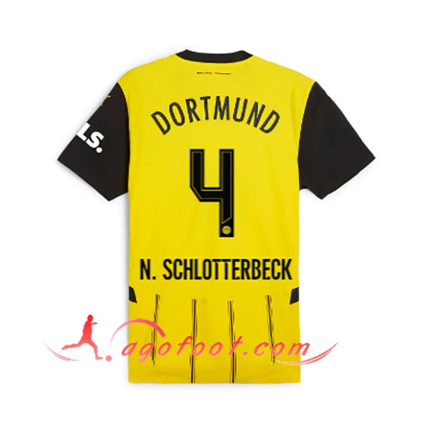 Maillot de Foot Dortmund BVB (N.SCHLOTTERBECK #4) 2024/2025 Domicile