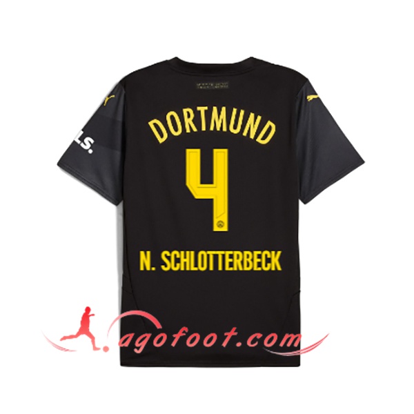 Maillot de Foot Dortmund BVB (N.SCHLOTTERBECK #4) 2024/2025 Exterieur