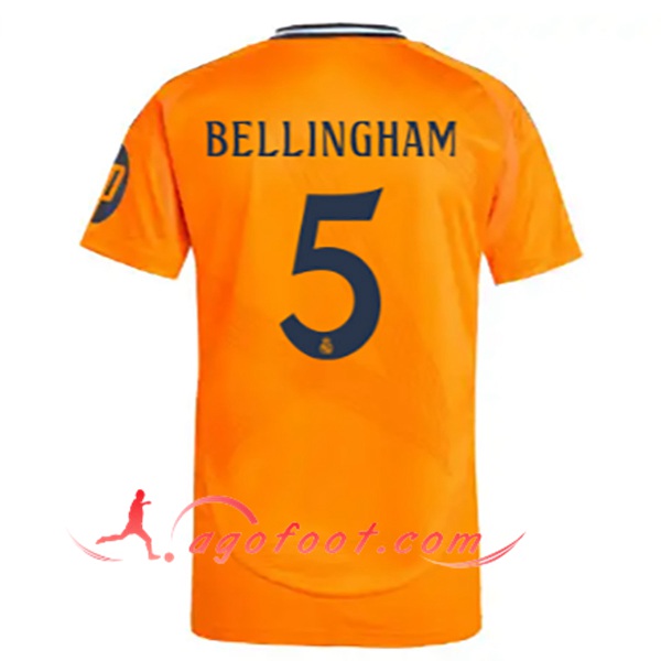 Maillot de Foot Real Madrid (BELLINGHAM #5) 2024/2025 Exterieur