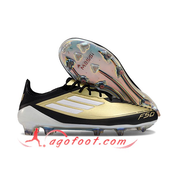 Adidas Chaussures de Foot F50 ELITE FG Jaune/Noir/Blanc