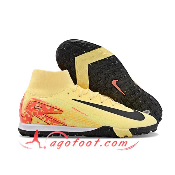 Nike Chaussures de Foot Air Zoom Mercurial Superfly X Elite TF Jaune/Noir