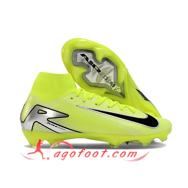 Nike Chaussures de Foot Air Zoom Mercurial Superfly IIX Elite FG Vert/Noir