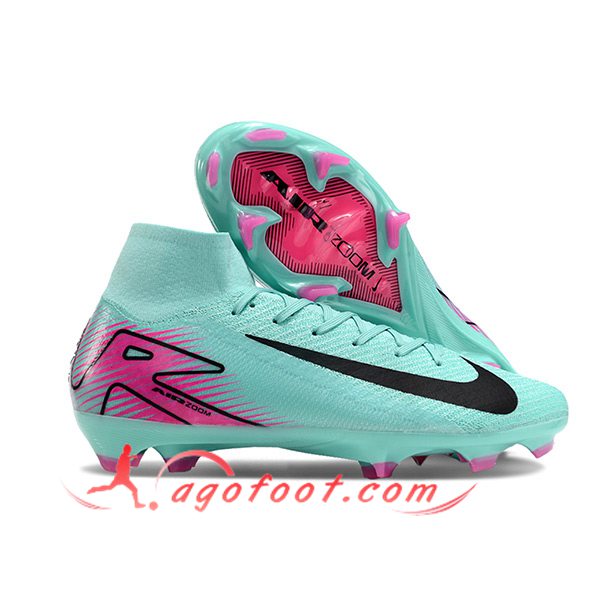 Nike Chaussures de Foot Air Zoom Mercurial Superfly IIX Elite FG Vert/Rose/Noir
