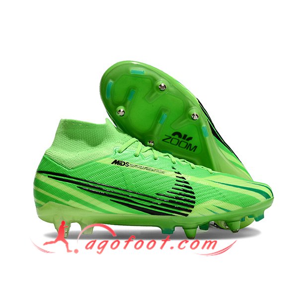 Nike Chaussures de Foot Air Zoom Mercurial Superfly IX Elite SG Vert/Noir