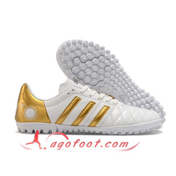 Adidas Chaussures de Foot X GHOSTED.4 TF Blanc/Jaune
