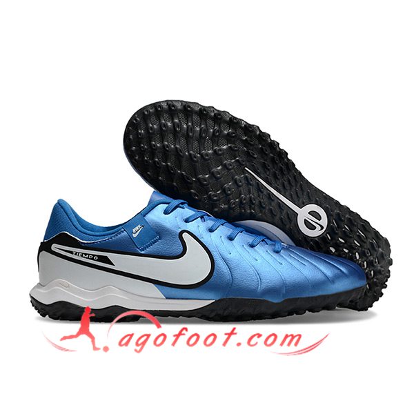 Nike Chaussures de Foot Tiempo Legend X Academy TF Blanc/Bleu/Noir