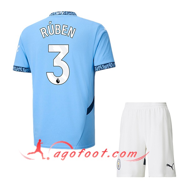 Maillot de Foot Manchester City (RÚBEN #3) Enfants 2024/2025 Domicile