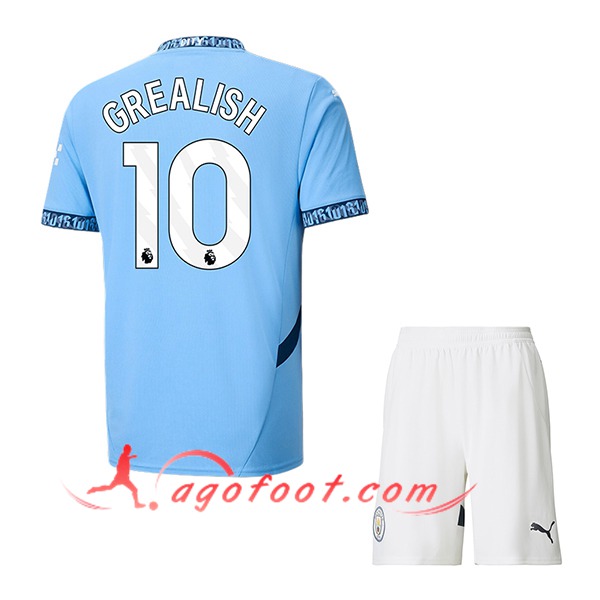 Maillot de Foot Manchester City (GREALISH #10) Enfants 2024/2025 Domicile
