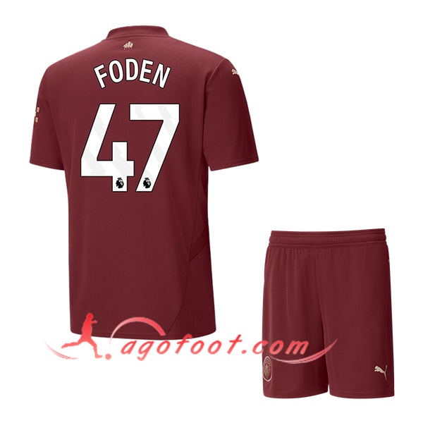 Maillot de Foot Manchester City (FODEN #47) Enfants 2024/2025 Third