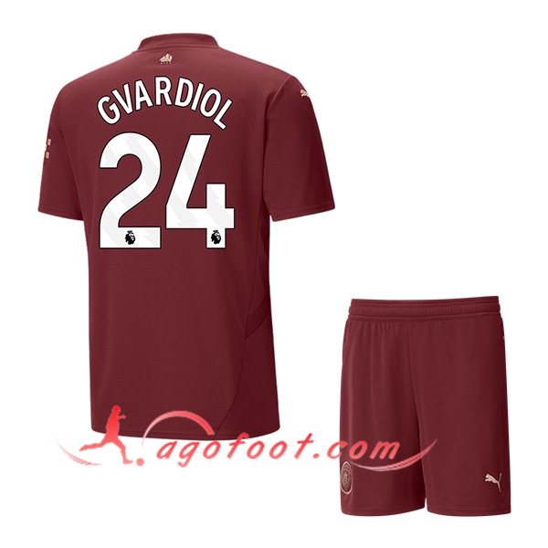 Maillot de Foot Manchester City (GVARDIOL #24) Enfants 2024/2025 Third