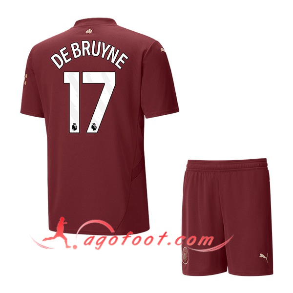 Maillot de Foot Manchester City (DE BRUYNE #17) Enfants 2024/2025 Third