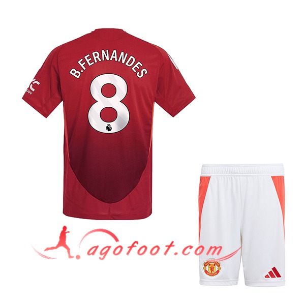 Maillot de Foot Manchester United (B.FERNANDES #8) Enfants 2024/2025 Domicile