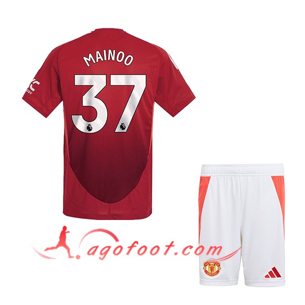 Maillot de Foot Manchester United (MAINOO #37) Enfants 2024/2025 Domicile